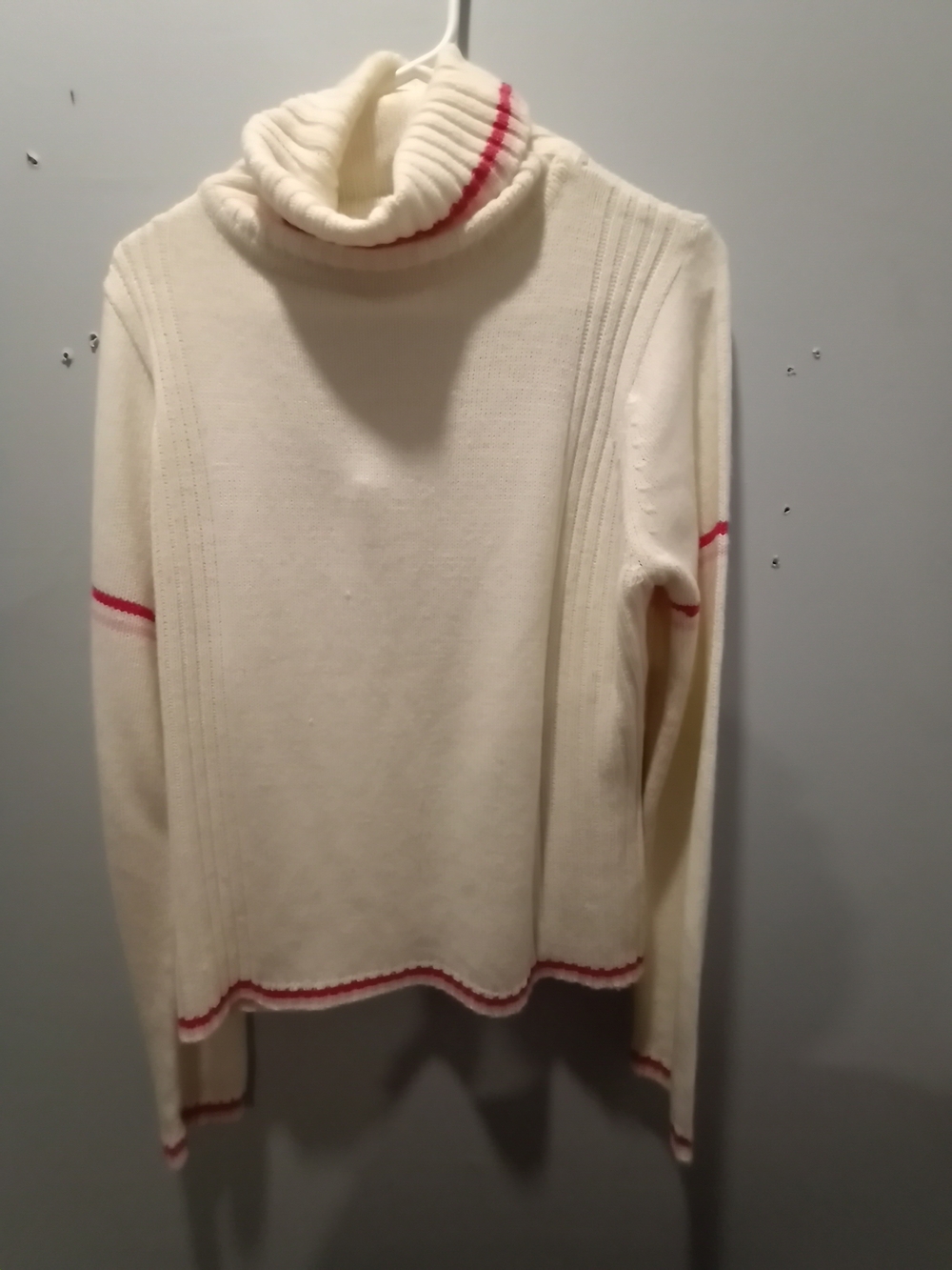 Caren Sport Cream Turtleneck with Pink Accent Trim